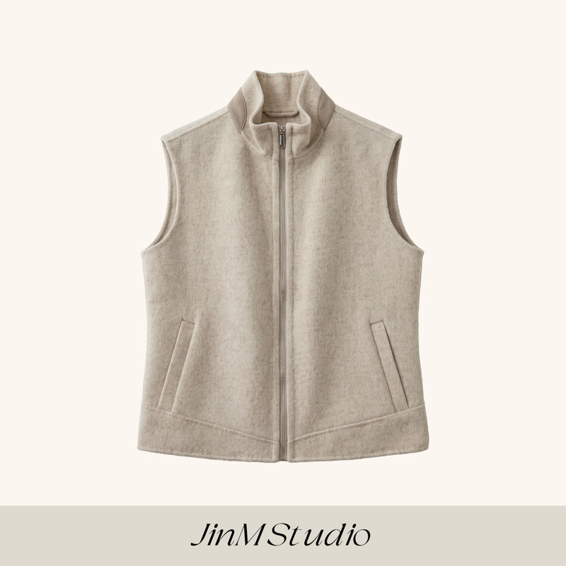 Jinmstudio | [Reproduction of a Classic] Cashmere and Silk Blend Old Money Style Vest 602601A3563