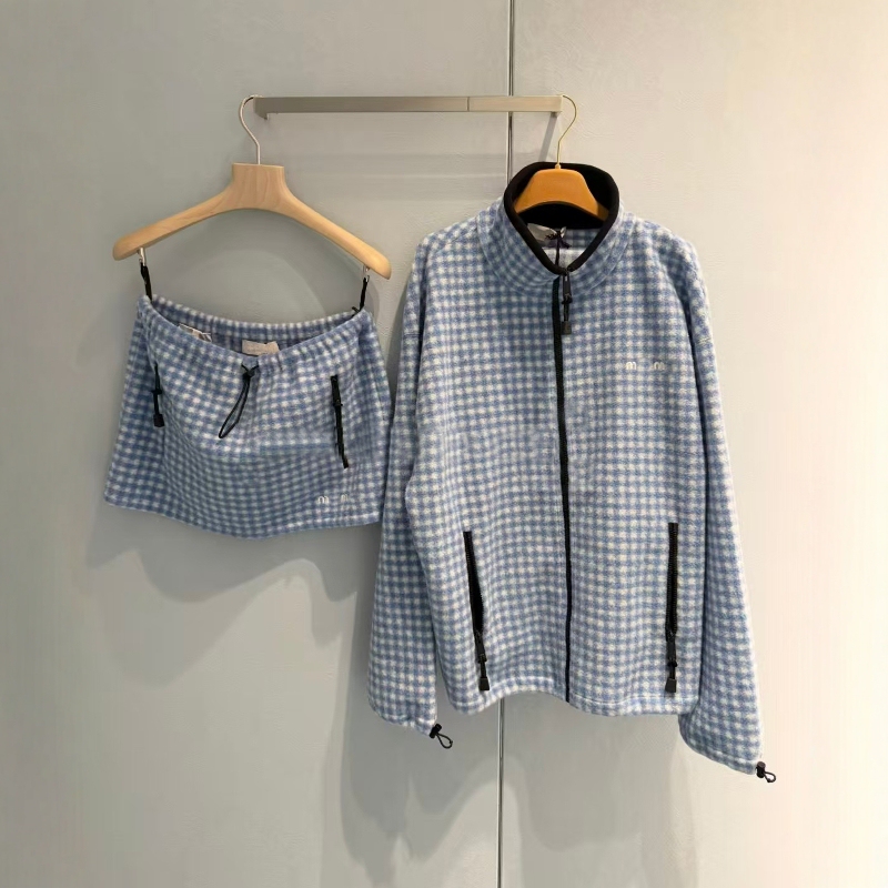 Nanyou Haute Couture Mm26 Early Autumn Zhao Jinmai Style Fleece Long Sleeve Stand Collar Slimming Jacket and Skirt Commuting Trendy Brand Nanyou Haute Couture Mm26 Early Autumn Zhao Jinmai Style Fleece Long Sleeve Stand Collar Slimming Jacket and Skirt Commuting Trendy Brand