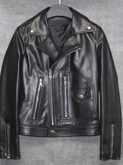 Haining leather jacket for women 2025 spring and autumn Korean style motorcycle high waist small leather jacket versatile short loose jacket women's coat