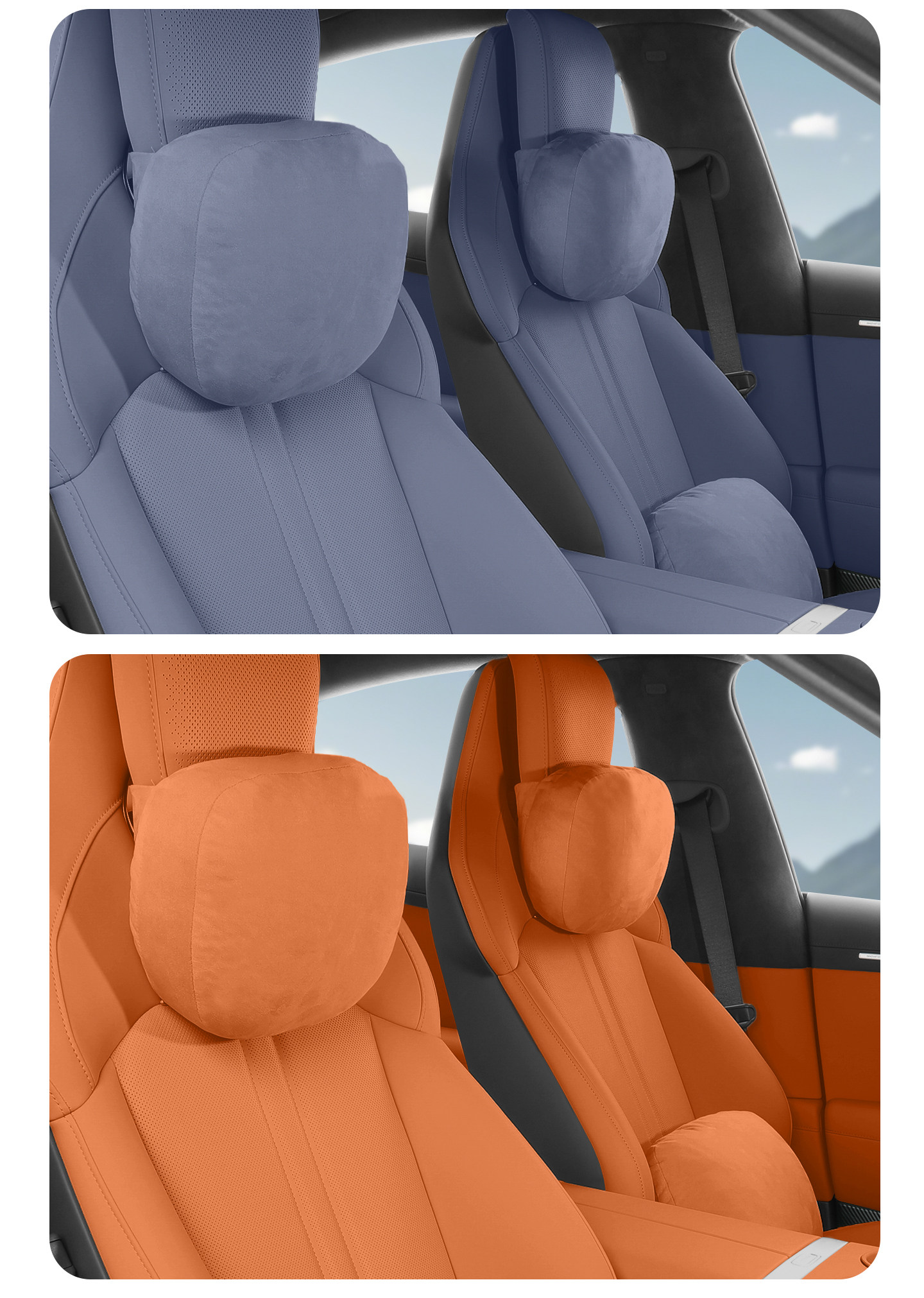 Suitable for Xiaomi Su7Yu7 Magnetic Headrest Suede Lumbar Support Hidden Super Strong Magnetic Attraction Mall Same Model Car Headrest