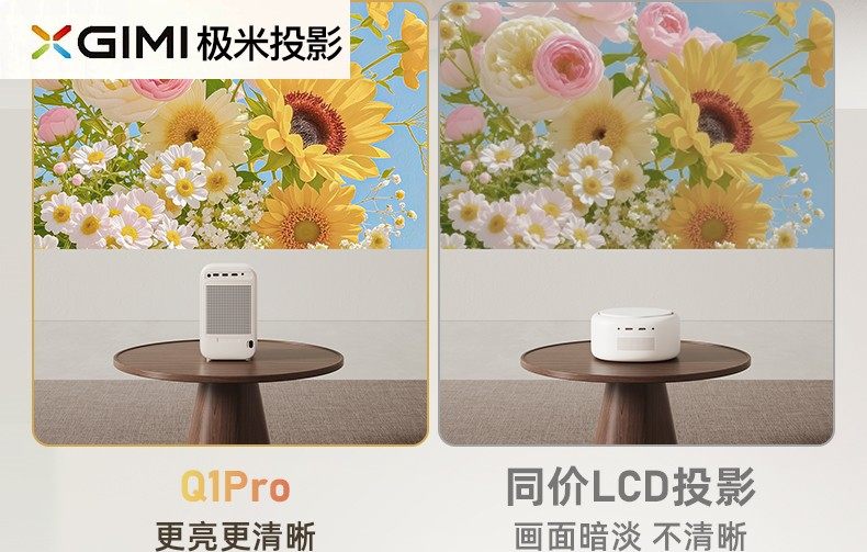 极米2025新款【百元机皇】投影仪家用超高清白天可用可连手机家庭影院卧室小型宿舍学生投屏电视机幕布一体4K