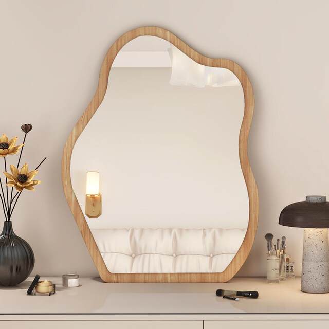 High-Definition Shoe Store Mirror That Can Be Hung or Placed on the Floor, Suitable for Trying on Shoes, Home Use, Bedroom, Girls' Dormitory, Irregular-Shaped Full-Length Makeup and Dressing Mirror
