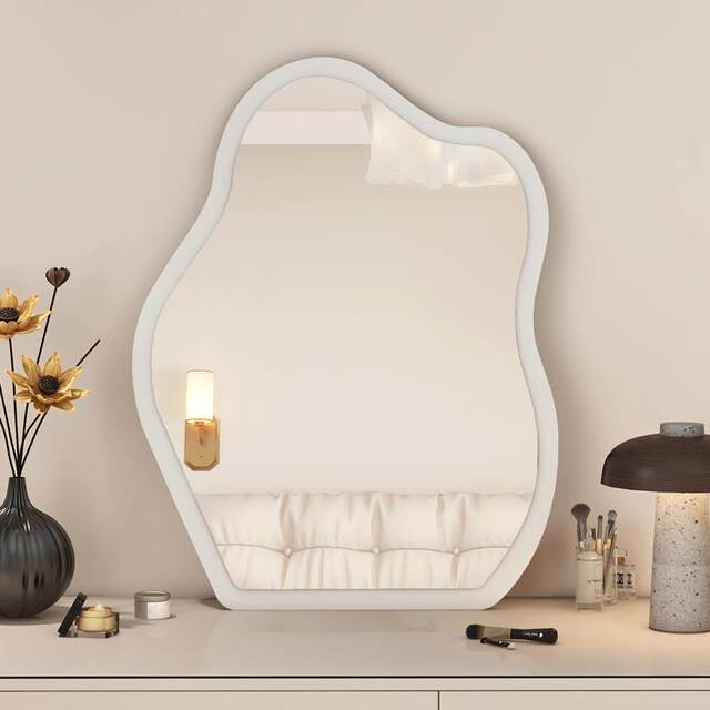 High-Definition Shoe Store Mirror That Can Be Hung or Placed on the Floor, Suitable for Trying on Shoes, Home Use, Bedroom, Girls' Dormitory, Irregular-Shaped Full-Length Makeup and Dressing Mirror