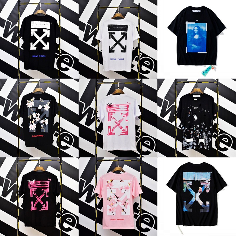Arrow Logo Clothing Thirteen Lines Off Short-Sleeve Trendy Brand Dissolved Arrow Gradient Starry Sky Splash Ink T-Shirt Couple Outfit
