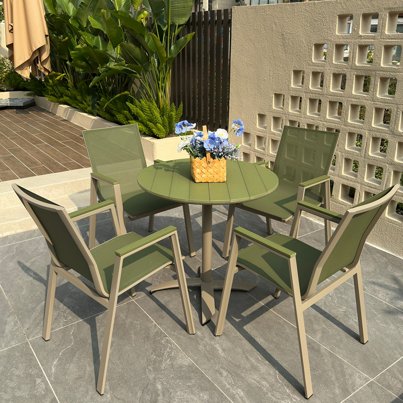 Outdoor Folding Plastic Wood Tables and Chairs for Courtyard, Villa, Outdoor Use, Popular in Milk Tea Shops and Cafes, Commercial Outdoor Dining Table Set Outdoor Folding Plastic Wood Tables and Chairs for Courtyard, Villa, Outdoor Use, Popular in Milk Tea Shops and Cafes, Commercial Outdoor Dining Table Set