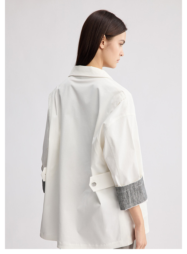 BCBG2026 новая весна и лето японские модели простой сращивание манжета декоративный свободный случайный куртка пальто 