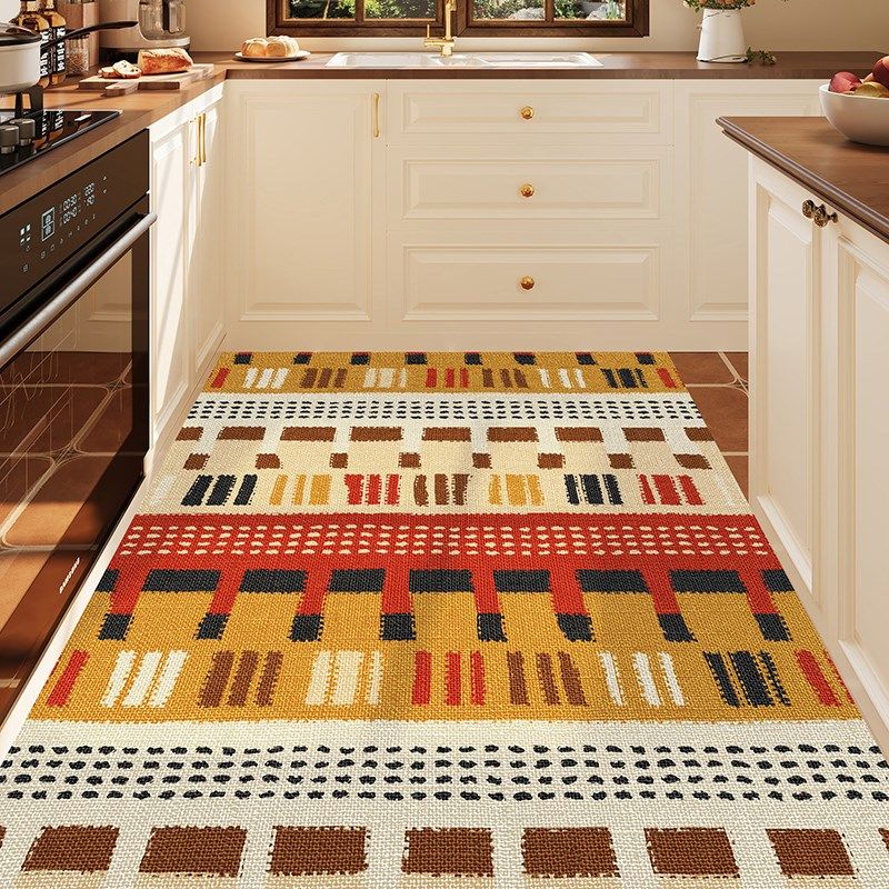 Kitchen floor mats are water-resistant and waterproof for the entire floor. Special carpet mats are water-absorbent, non-slip, and oil-proof. They can be wiped, washed, and stain-resistant.