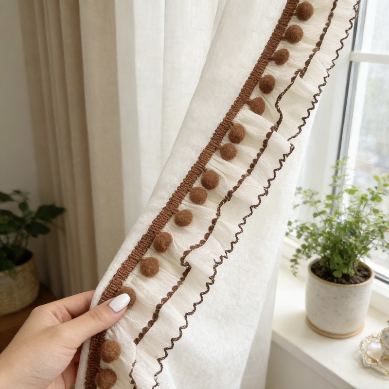 8cm Wide Curtain Lace Trim, French Pleated Ruffle Edge Decoration, Stand-Up Edge Splicing, Home Textile Embroidery Lace Accessories 8cm Wide Curtain Lace Trim, French Pleated Ruffle Edge Decoration, Stand-Up Edge Splicing, Home Textile Embroidery Lace Accessories