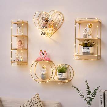 Creative nordic home decoration wall shelf dining wall hanging decoration living room bedroom bedside wall storage rack