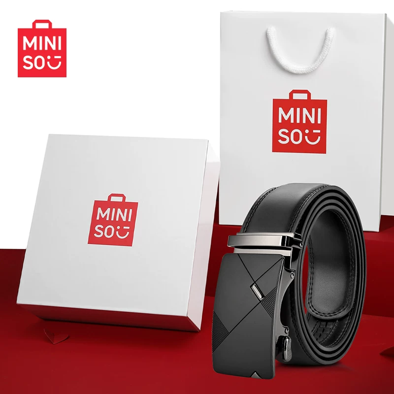 Пояс из кожи MINISO, мужской бренд, подлинная коровья кожа, пояс для джинсов молодежи, костюмный, деловой стиль, тренд, новый стиль