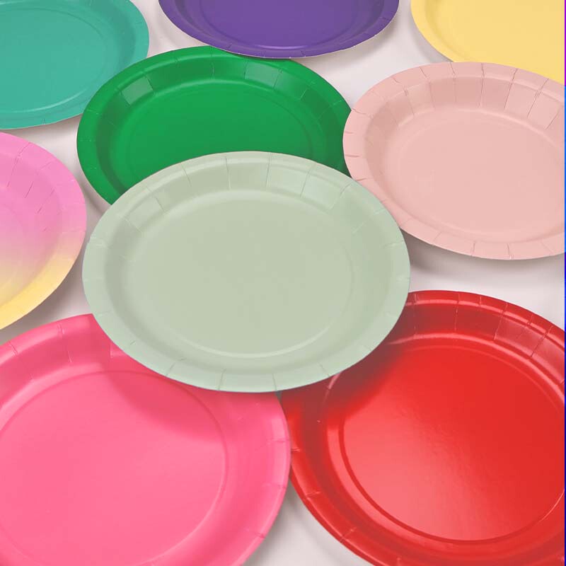 Colorful Paper Plates Disposable Tableware Kindergarten DIY Handmade Household Party Birthday Party Eco-Friendly Tableware