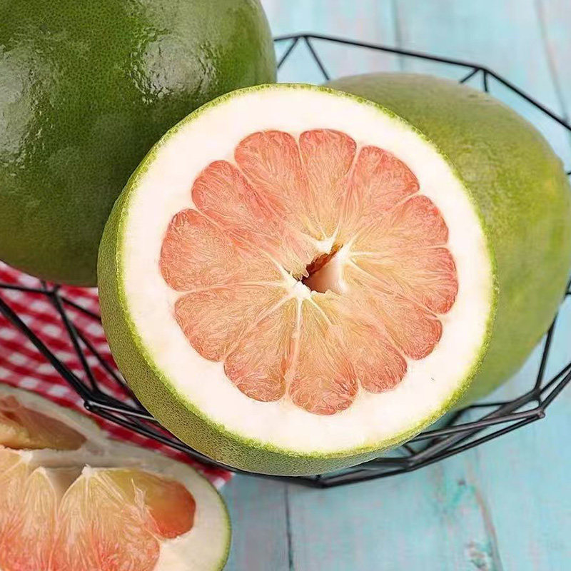 泰国翡翠柚金柚红心大果：正宗进口青柚草绳青皮红蜜柚子新鲜水果的秘密！-柚子-淘宝百科网