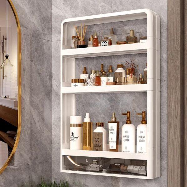 Bathroom corner storage rack, bathroom multi-layer cosmetic storage rack, wall towel wall-mounted rack, no punching