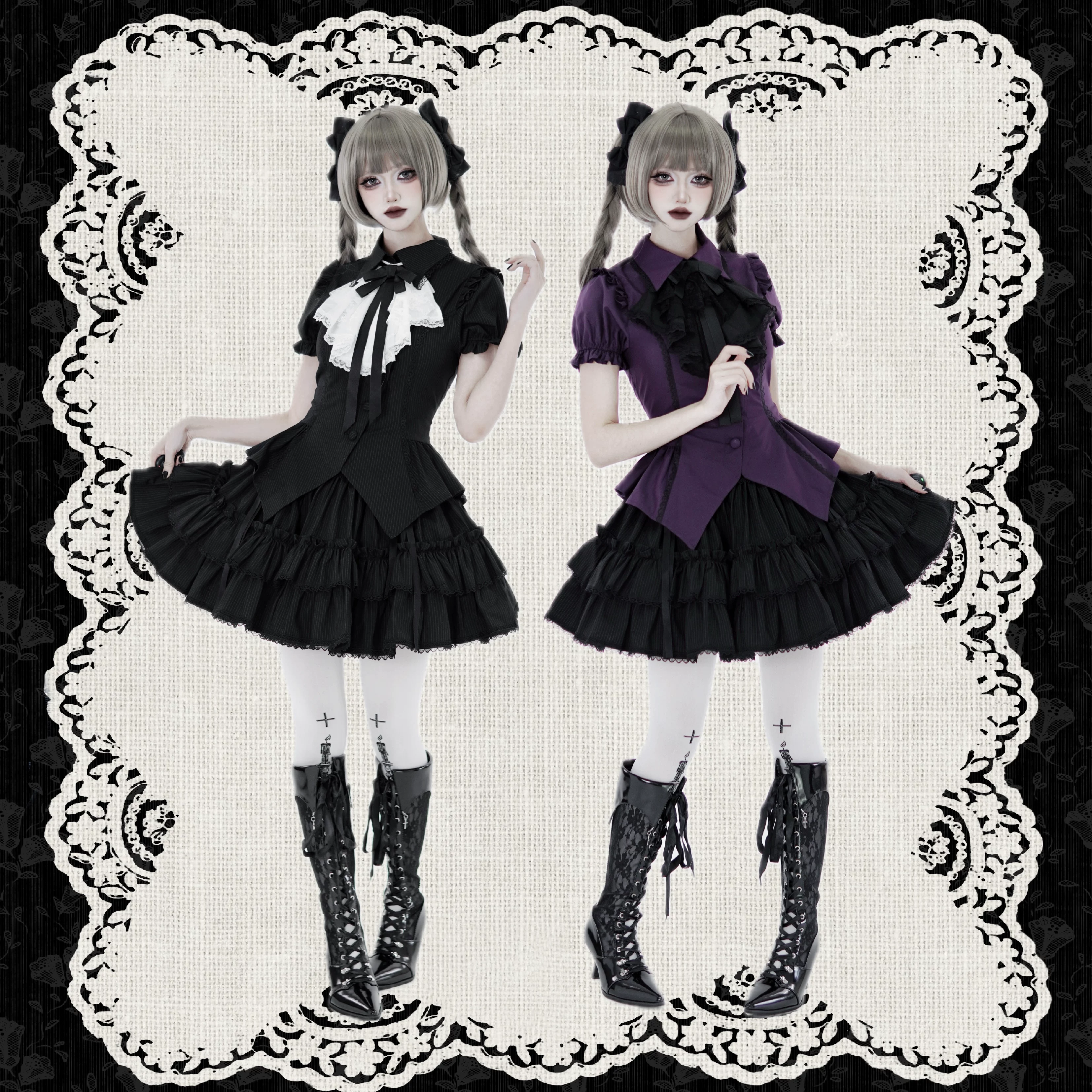 [【二团定金】莱拉夜曲二团定金，哥特斜襟套装]