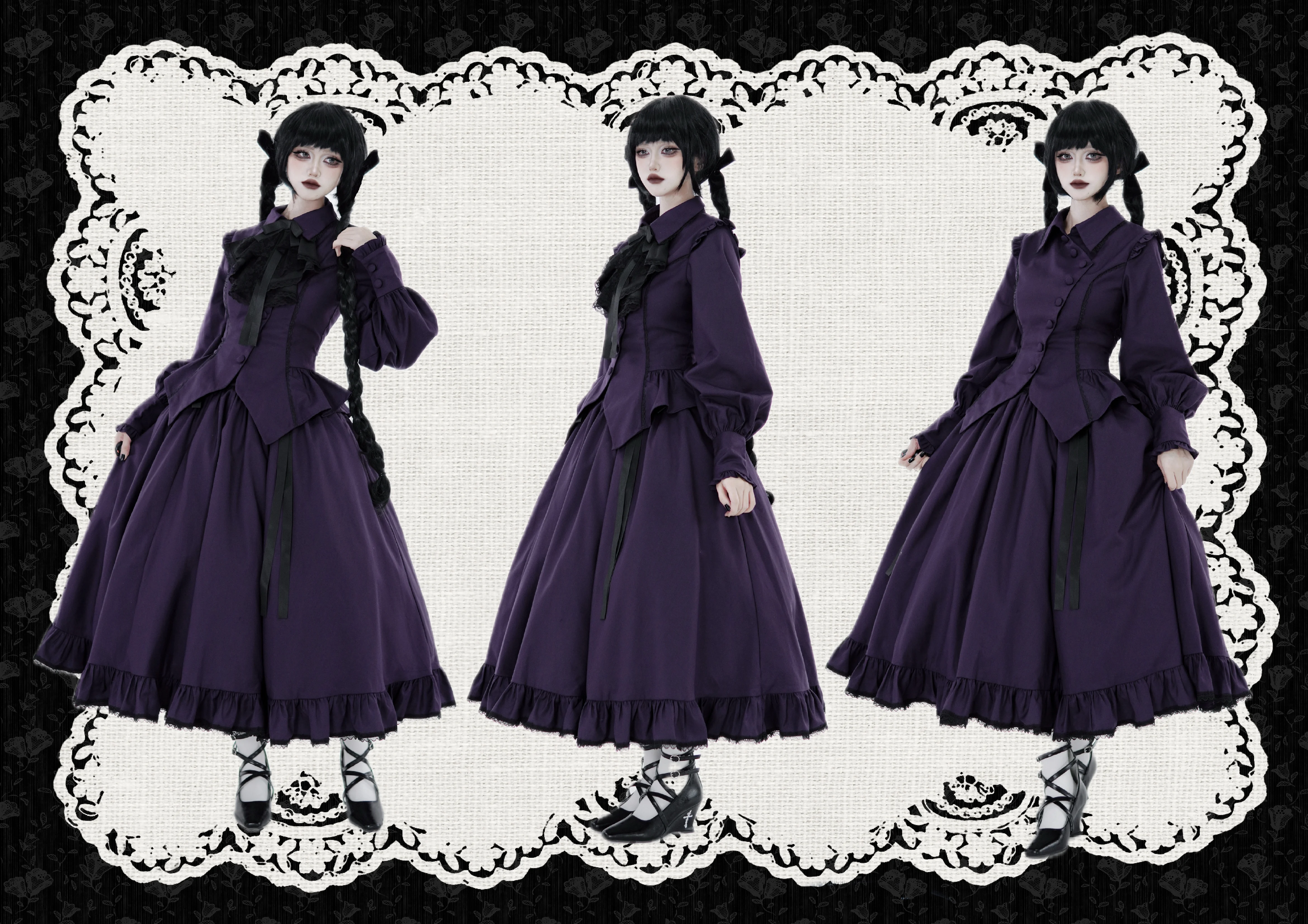 [【二团定金】莱拉夜曲二团定金，哥特斜襟套装]