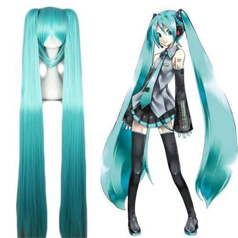 Hatsune Miku Cosplay Wig, Long, Smooth, Not Easy to Shed, Miku Hatsune Cosplay Wig, Greenish-Brown