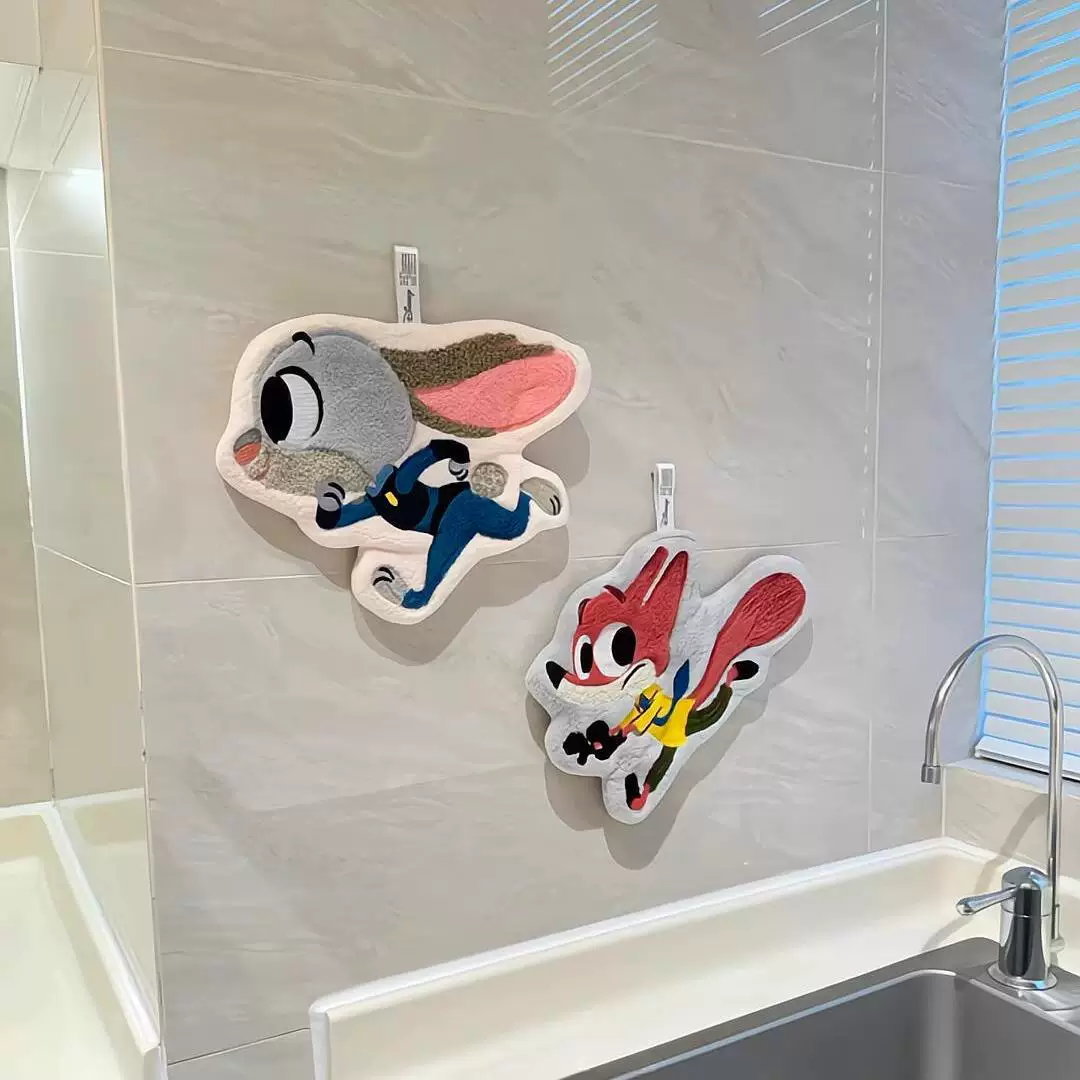 Zootopia hand towel Judy absorbent towel rag home wall hanging powder room kitchen handkerchief quick drying thick