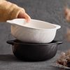 2025 New Double-Handle Soup Bowl, Household Ceramic Instant Noodle Bowl, Large Capacity, Anti-Scalding, Large Bowl with a High-End Feel, Fruit Salad Bowl