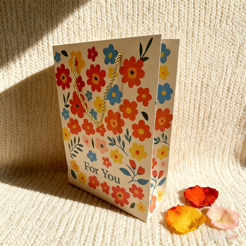 三月采印花礼品袋手提袋包装袋伴手礼纸质礼物袋纸袋服装购物袋子