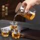 2025 New Portable Travel Tea Set Outdoor High-End Glass Teapot with Three Cups for Kung Fu Tea Brewing