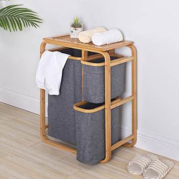 Dirty coat basket bathroom japanese nordic storage rack fabric large-sized laundry basket bathroom classification multi-function storage rack