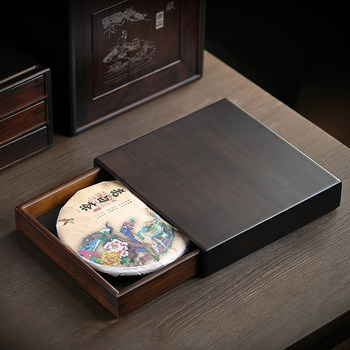 Bamboo pu'er tea box, tea storage cabinet, kung fu tea set, tea knife, g tea tray, storage and opening tea cake box, tea ceremony accessories