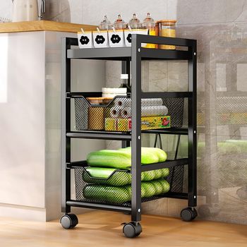 Clutch kitchen storage rack floor-mounted multi-layer multi-functional household fruit and vegetable cart vegetable storage rack storage rack