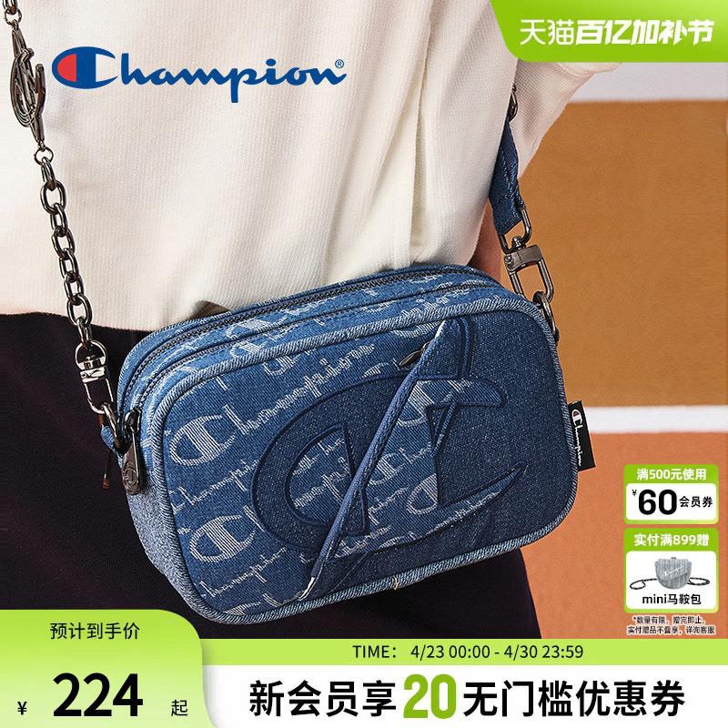 Champion Official Denim Vintage Camera Bag Retro Crossbody Bag Unisex Small Shoulder Bag