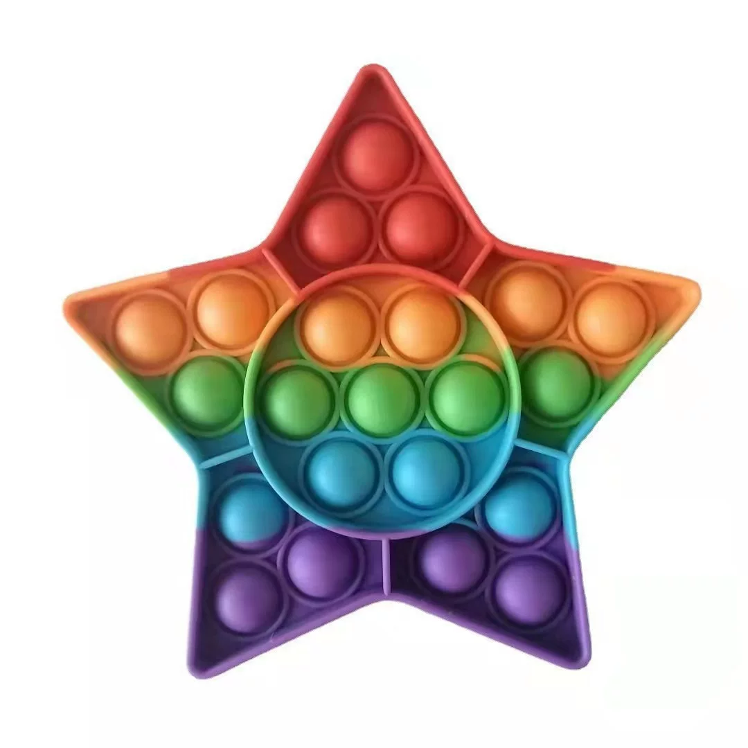 Детские обучающие игры Popit для малышей: радужная мягкая войлочная силиконовая доска для пальцев с музыкальным нажатием, с дырочками