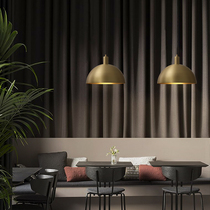 Nordic single hanging restaurant chandelier Simple round bedroom full copper lamp Fashion creative bar brass chandelier