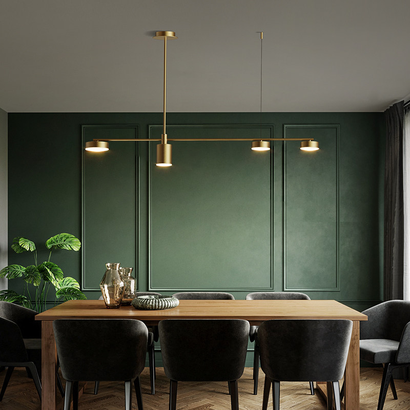 Dining Hall Chandelia Modern Simplicity Total Copper Nordic Lamp Creative Personality Led Bar Lamp Atmospheric Bedroom Lamps