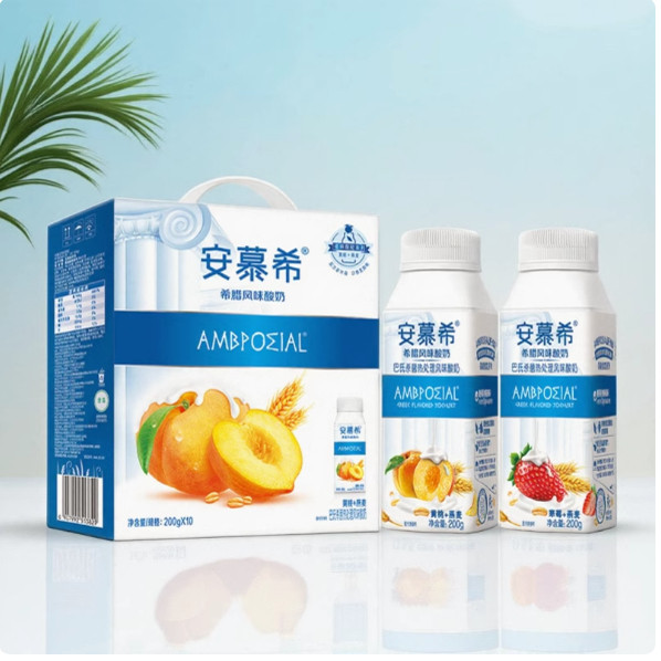 伊利安慕希希腊风味酸牛奶黄200g*10瓶整箱