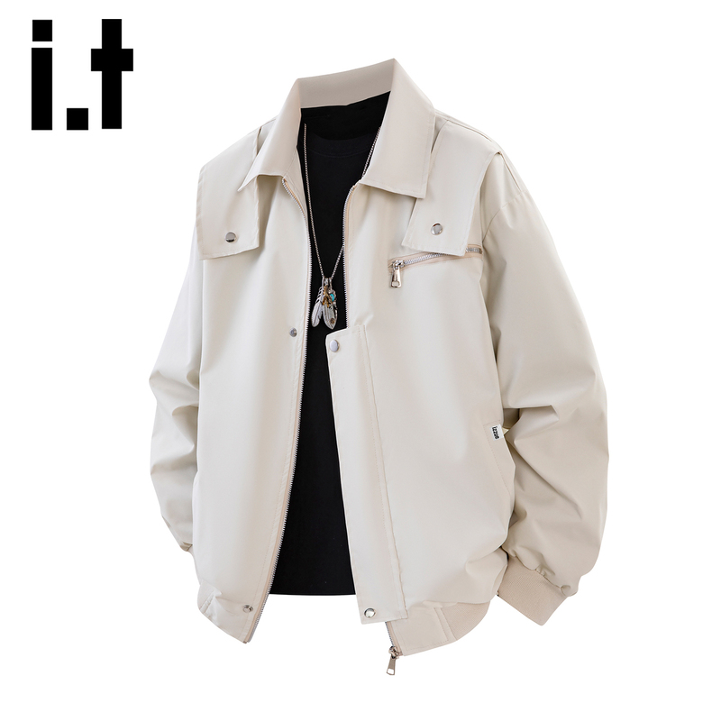 It Izzue Simple Workwear Jacket for Men, American Style, High-End, Cool and Trendy Brand, Korean Style Casual Lapel Jacket Y