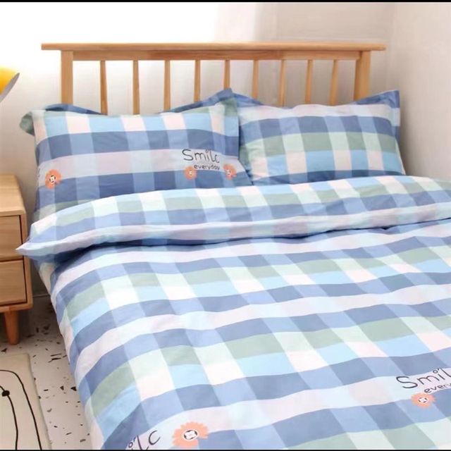 Full-cotton student single dormitory top and bottom bed sheets bed covers quilt covers pillowcases can be customized