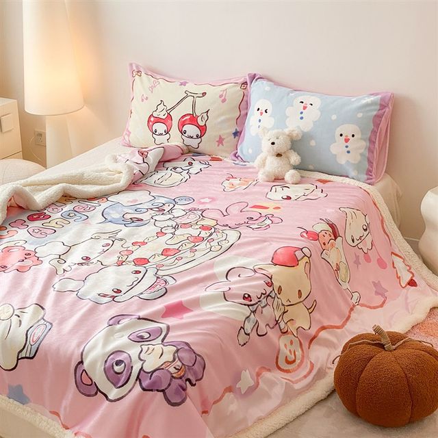Toyama Store x Oli Frog Cream Angel Series Fleece Blanket Imitation Lamb Fleece Warm Blanket Sofa Casual Blanket