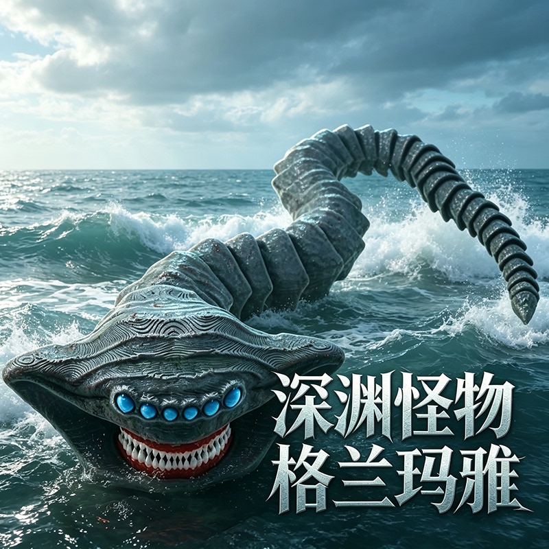3D Printed Toy Deep Sea Quest Giant Sea Monster Maya Sea-Eater Model Shanhaijing Children's Toy Small Figurine