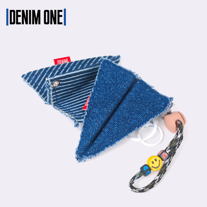 Denim One Original Design Handmade Denim Airplane Pendant Bag Charm Keychain