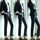 Professional nine-point trousers for women, black trousers with small feet, formal suits, work pants, overalls, high waist, drapey, straight legs, slimming