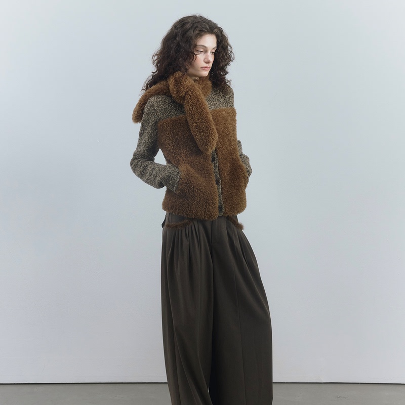 Mottoless Squirrel Brown Plush Wool Blend Knit Cardigan Autumn Winter Vintage Top Mottoless Squirrel Brown Plush Wool Blend Knit Cardigan Autumn Winter Vintage Top