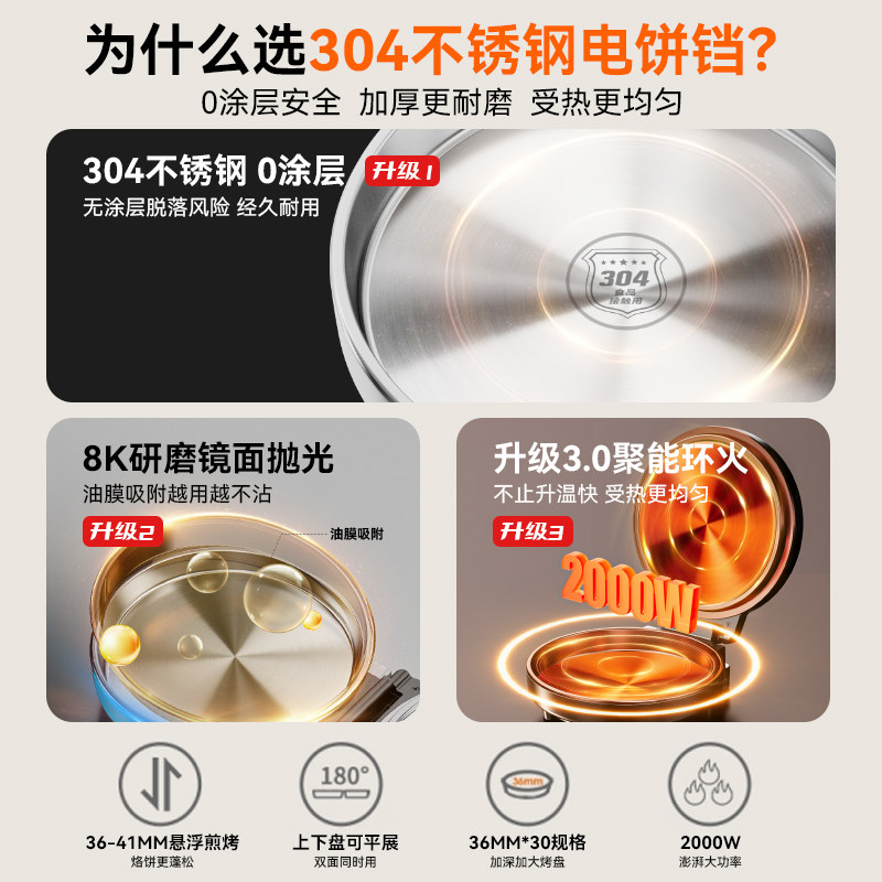 为什么越来越多家庭选择奥克斯304不锈钢电饼铛？-电饼铛-淘宝百科网