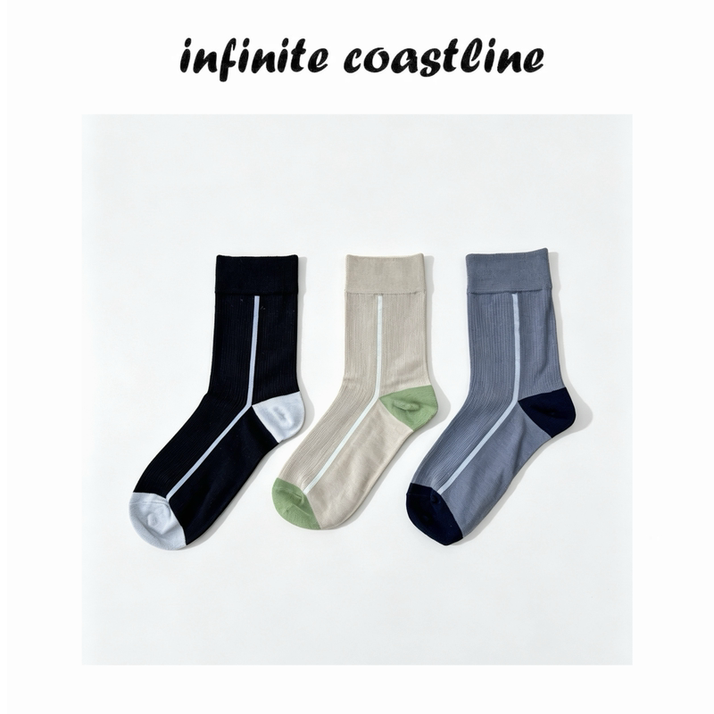 Infinite Coastline 8151 Vertical Striped Socks 3 Pairs Pack