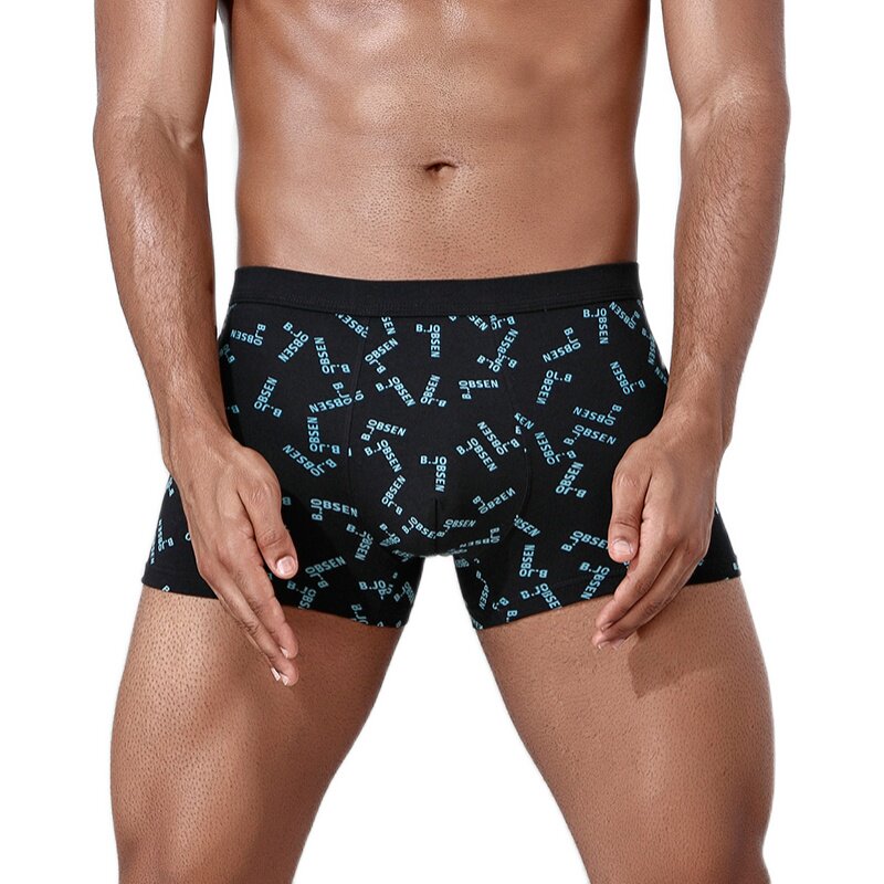 Men's underwear men's four corner pants cotton pants underpants Breathable Shorts Boys Four Corner Pants Mid Aged Dad Printed Pants Head
