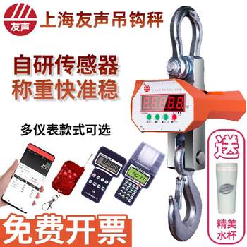 Yousheng electronic crane 1 2 3 5 10t tons driving electronic scale measurement latch wireless printing hook scale ocs