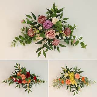 Welcome brand water brand flower simulation door flower opening wedding celebration hanging flower kt board billboard flower art finished fake flower