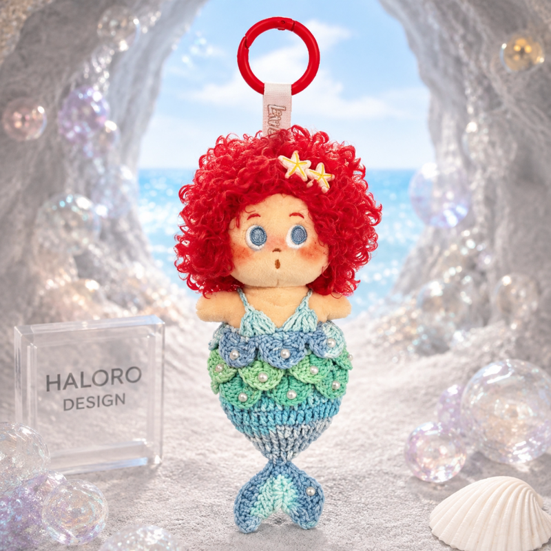 Authentic Setudu Afro Mermaid Plush Bag Pendant Keychain Cartoon Backpack Decoration Birthday Gift