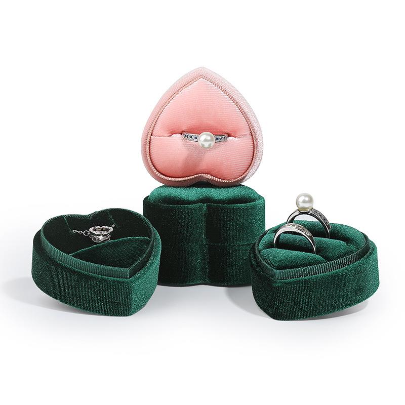 Love gNDJ Korean velvet jewelry box, exquisite and portable heart-shaped ring pendant, hanging display ring storage box seal