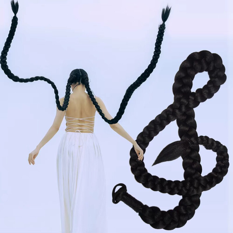 Extra Long and Thick Twist Braid Nightclub Photo Studio Photography Boxing Braid Performance Wig Extra Long Braid Street Style Ponytail Braid