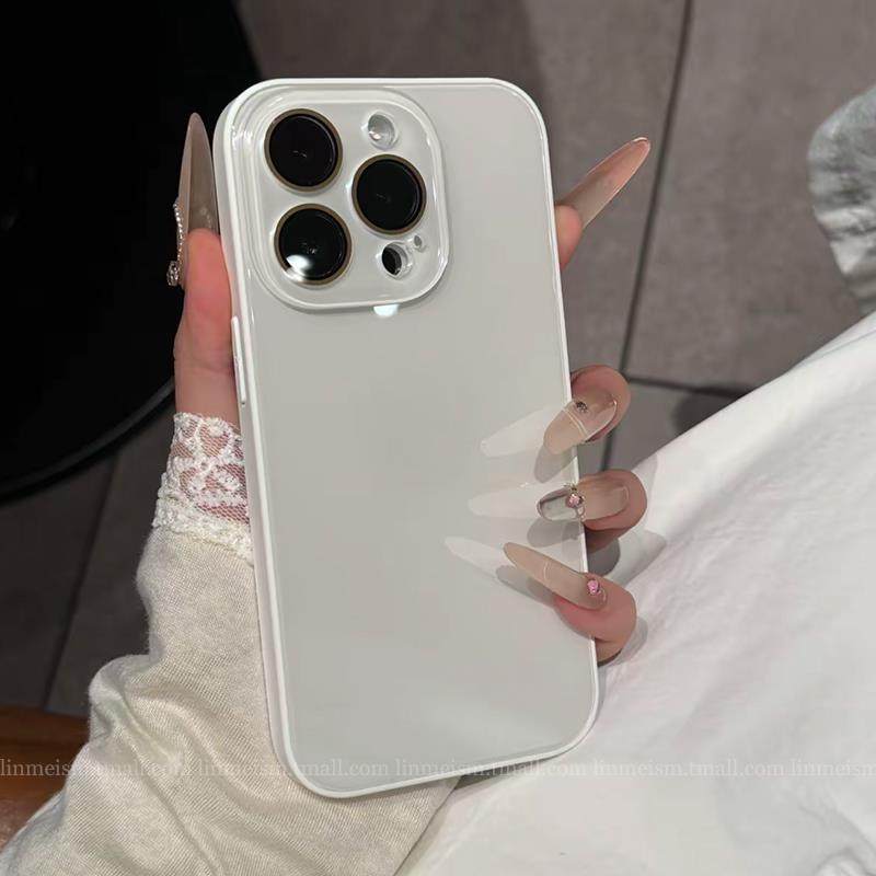 ins Summer Dopamine Original Glass Case Suitable for iPhone 15 Pro Apple 14 Phone Case 16Promax Premium 13 Unisex 12 Couple 11 New Model 17Pm Internet Celebrity Hot Item Promax Shockproof