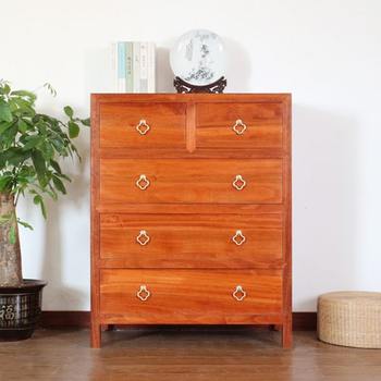 New chinese-style solid wood chest of cabinets, camphor wood bedroom, five drawer storage cabinets, living room, storage and painting chest of cabinets