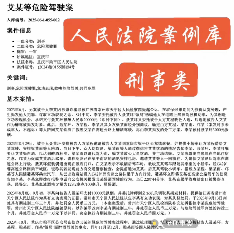 2065 Cases (Criminal Cases) from the Court Database of the People's Courts, Including Reference Cases and Guiding Cases